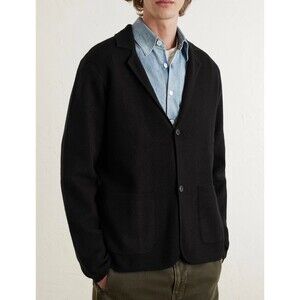 Paul Smith NWOT Merino Wool Knit Blazer Cardigan in Black Size Medium